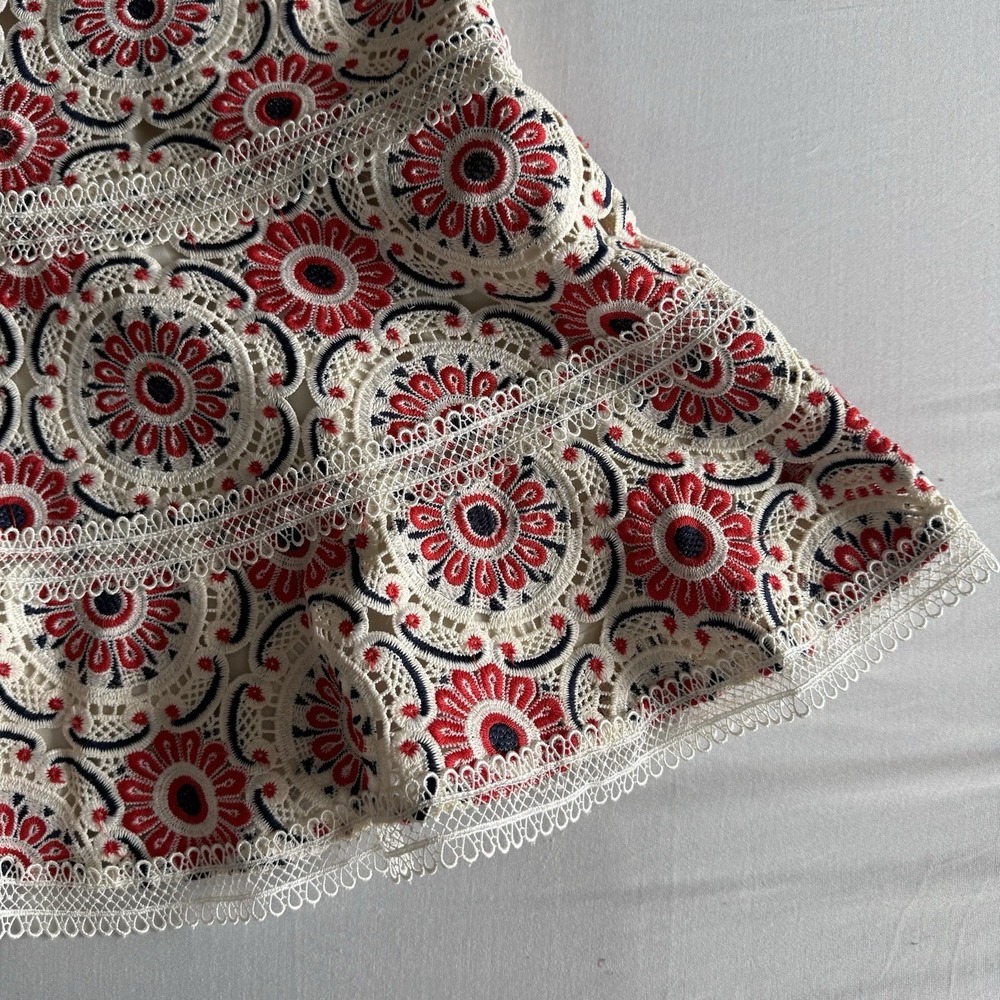 J Crew Crochet Lace A Line Dress Size 0 4th of July Boho Cottage 60s Festival - Picture 5 of 14